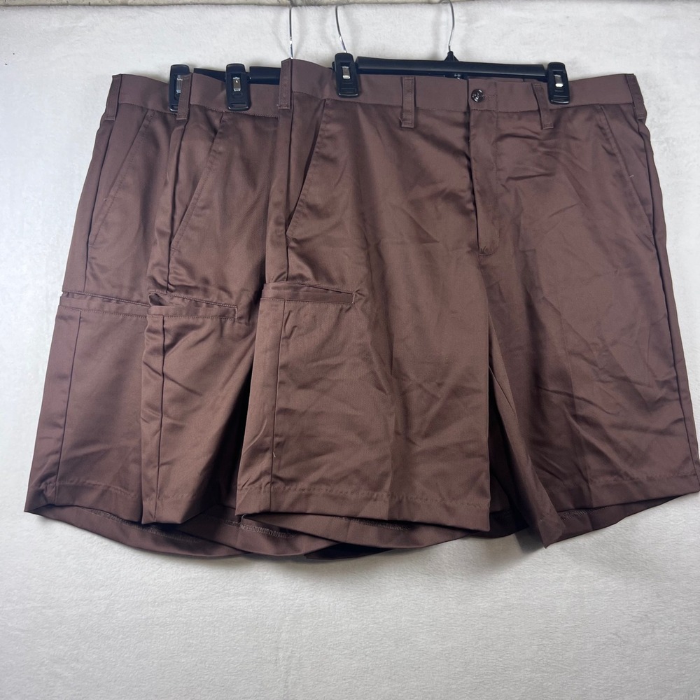 LOT OF 3 WearGuard UPS Mens Brown Work Shorts Size 36 Uniform Utility Cargo